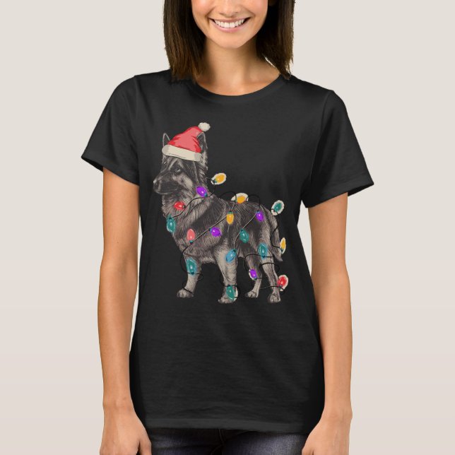 SABLE DEUTSCHE SCHEPHERDE MIT SANTA CLAUS HAT CHRI T-Shirt (Vorderseite)