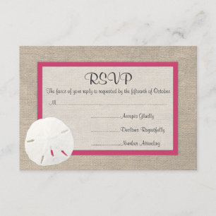 Sable Dollar Beach Wedding Carte RSVP - Watermelon