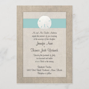 Sable Dollar Beach Wedding Invitation - Turquoise