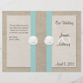Sable Dollar Beach Wedding Programme - Turquoise