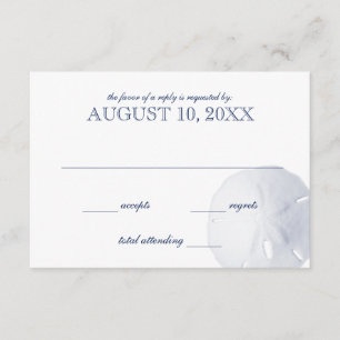 Sable Dollar Marine Blue Wedding RSVP