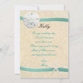 Sable Dollar Plage Mariage Carte D'Honneur