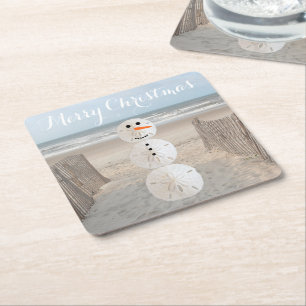 Sable Dollar Snowman Carré Dessous de verre papier