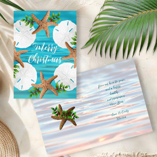 Sable Dollars Starfish Plage Noël Cartes pliées