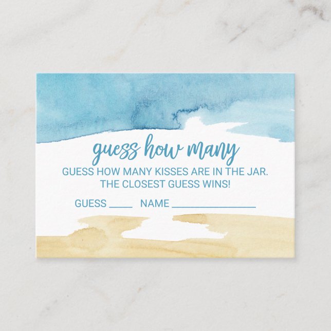 Sable et mer Devinez combien de Baisers Cartes de  (Devant)