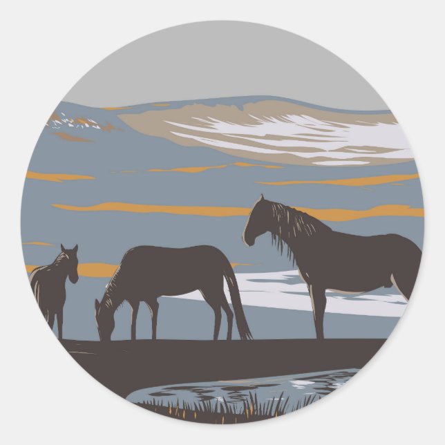 Sable Island Horse Runder Aufkleber (Vorderseite)