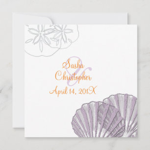 Sable+Mer/violet+Orange/ Mariage Invitations
