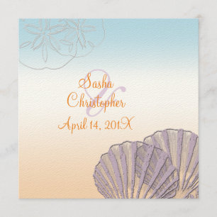 Sable+Mer/violet+Orange/ Mariage Invitations