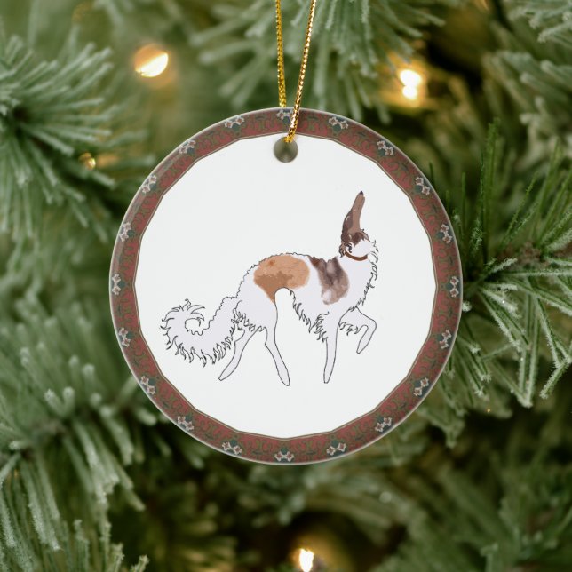 Sable Prancing Borzoi Noël Ornement (Arbre)