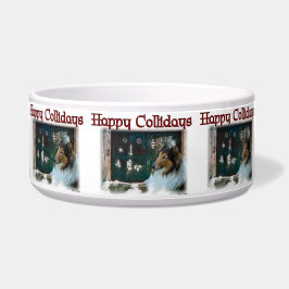 Sable Rough Collie Christmas Dog Bowl Napf