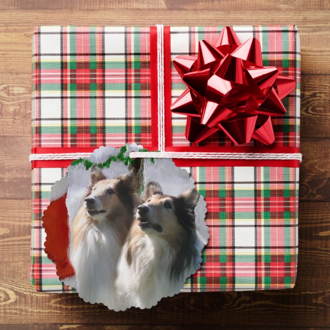 Sable Rough Collie Christmas Geschenke Ornament Karte (Insitu (Geschenk))