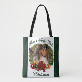 Sable Rough Collie Christmas Tasche