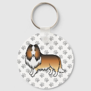 Sable Rough Collie Cute Cartoon Dog Schlüsselanhänger