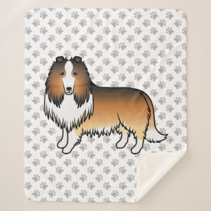 Sable Rough Collie Niedlich Cartoon Dog & Paws Sherpadecke