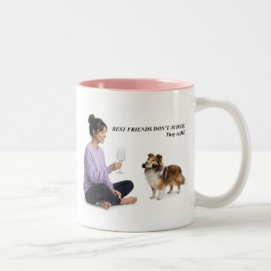 Sable Sheltie Wein Humor Geschenk Zweifarbige Tasse