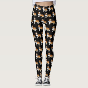 Sable Shetland Sheepdog Cartoon Hund Muster Leggings