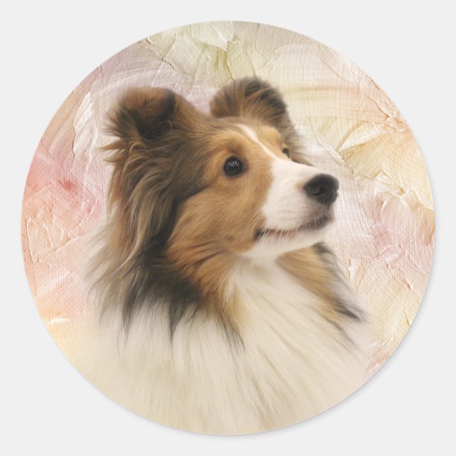 Sable Shetland Sheepdog Runder Aufkleber (Vorderseite)