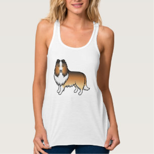Sable Shetland Sheepdog Sheltie Cartoon Hund Tank Top