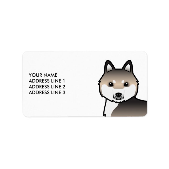 Sable Siberian Husky Hund & Custom Text Adressaufkleber (Vorne)