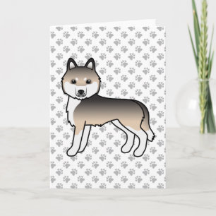 Sable Siberian Husky Niedlich Cartoon Dog Card Karte