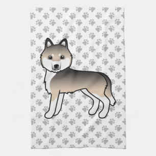 Sable Siberian Husky Niedlich Cartoon Dog Geschirrtuch