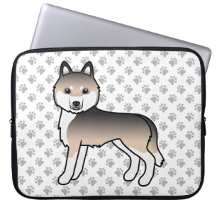 Sable Sibirischer Husky Süßer Cartoon-Hund Laptopschutzhülle
