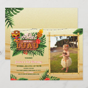 Sable Tropical Luau Invitation Anniversaire Avec P