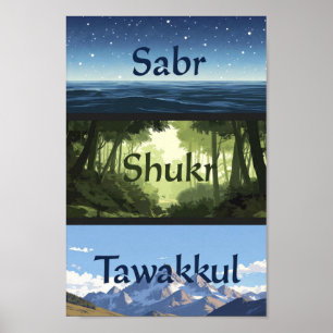 Sabr, Shukr, Tawakkul   Modern Muslim Geschenk für Poster
