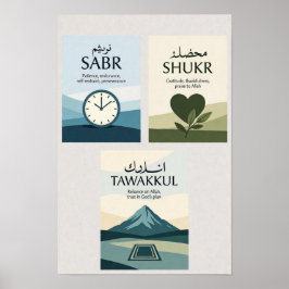 Sabr, Shukr, Tawakkul | Modern Muslim Home Gift Poster