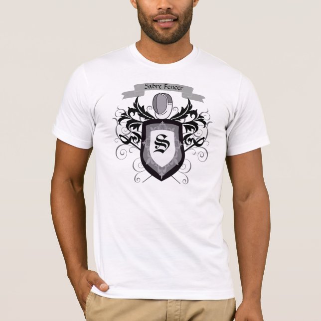 SABRE, der den T - Shirt der Wappen-weißen Männer (Vorderseite)