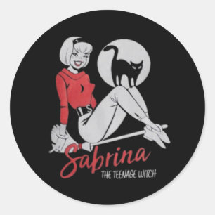Sabrina, der Teenage Hexe-T - Shirt Runder Aufkleber