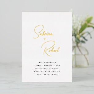 Sabrina Moderne Hochzeit retten das Datum Folieneinladung