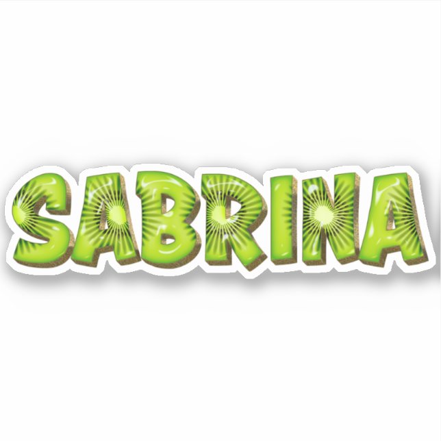 Sabrina Name Kiwi Design Aufkleber Sticker (Vorderseite)