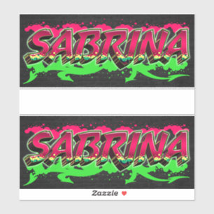 Sabrina Prénom Nom Graffiti Autocollant Autocollan