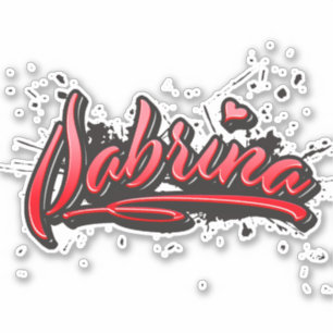 Sabrina red Heart Graffiti Aufkleber Sticker