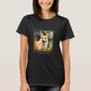 Sabtle Weißer Corgi Hund Garten Blumen Malerei Hau T-Shirt
