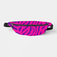 SAC À BANANE RAYURES DE TIGRE ROSE VIOLET RÉTRO 80