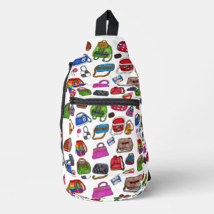 Sac À Bandoulière Amusant Cute Illustré Motif d'art de poche