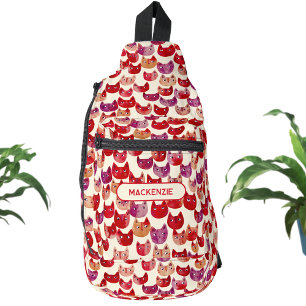 Sac À Bandoulière Amusant Personnalisé couleur aquarelle Motif de ch