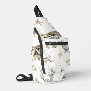 Sac À Bandoulière Animaux Bébés Océan Aquarelle Mignons