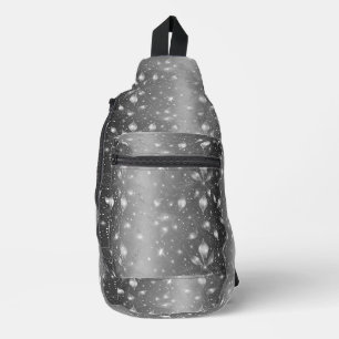 Sac à bandoulière argenté scintillant
