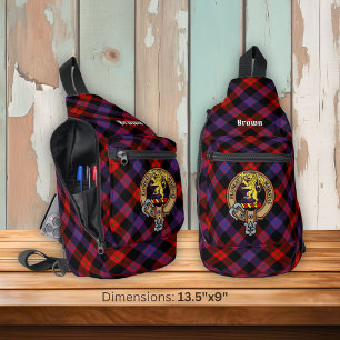 Sac À Bandoulière Armoiries de Clan Brown sur tartan