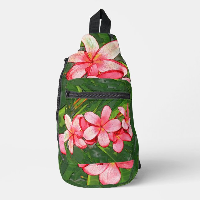 Sac À Bandoulière Art de Frangipanier Tropical Rose (Recto)