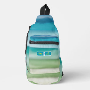 Sac À Bandoulière Art de l'horizon océanique à l'aquarelle abstraite