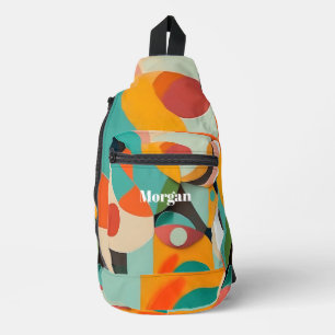Sac À Bandoulière Art moderne du milieu du siècle, nom ou monogramme