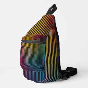 Sac À Bandoulière Art numérique à rayures arc-en-ciel