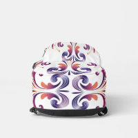 Sac à bandoulière baroque damassé violet et or vib