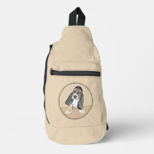 Sac À Bandoulière Basset Hound Peinture de chiot Tri-color Cute Dog 