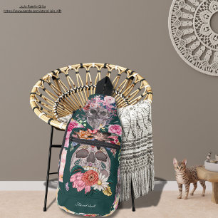 Sac À Bandoulière Beau aquarelle personnalisée peinture crâne floral