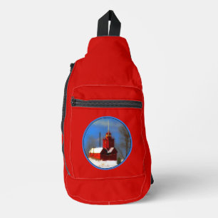 Sac À Bandoulière Big Red Lighthouse Peinture Holland Art original